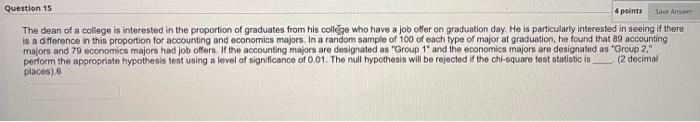 1) 2) 3) 4) 5) 6) Question 15 4 points Save