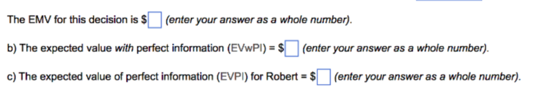 The following payoff table provides profits based