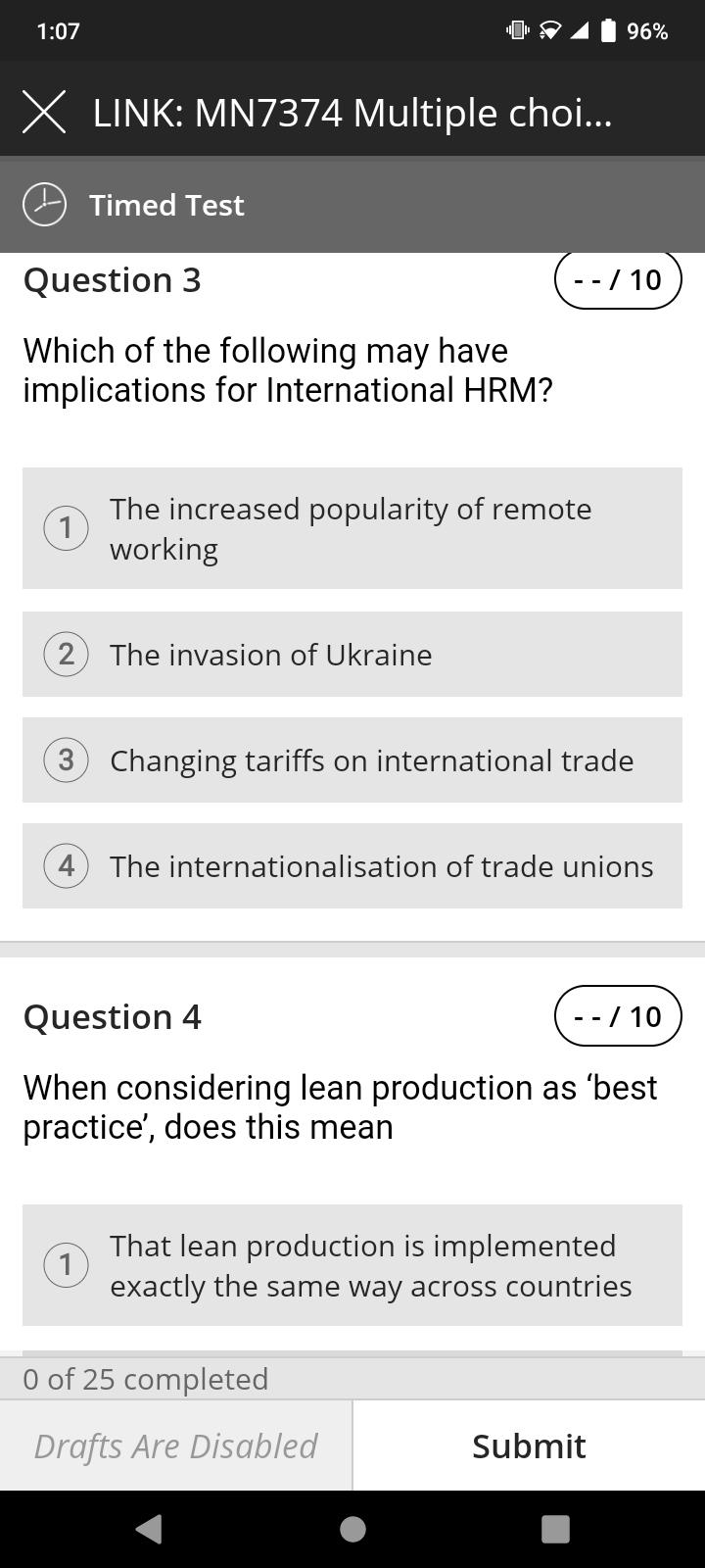 1:07 96% X LINK: MN7374 Multiple choi... Timed