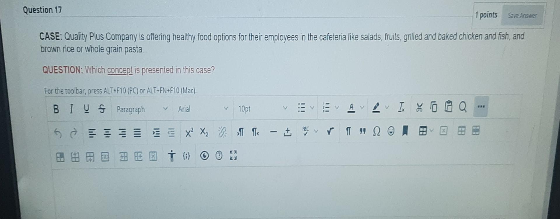 q17 only short answer Question 17 1 points Save