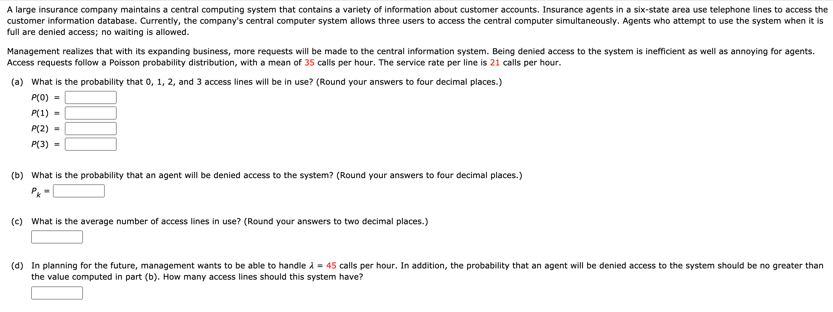 A large insurance company maintains a central