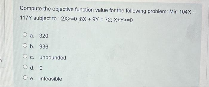 Compute the objective function value for the