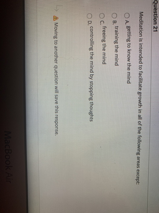 Question 20 In order to be successful in