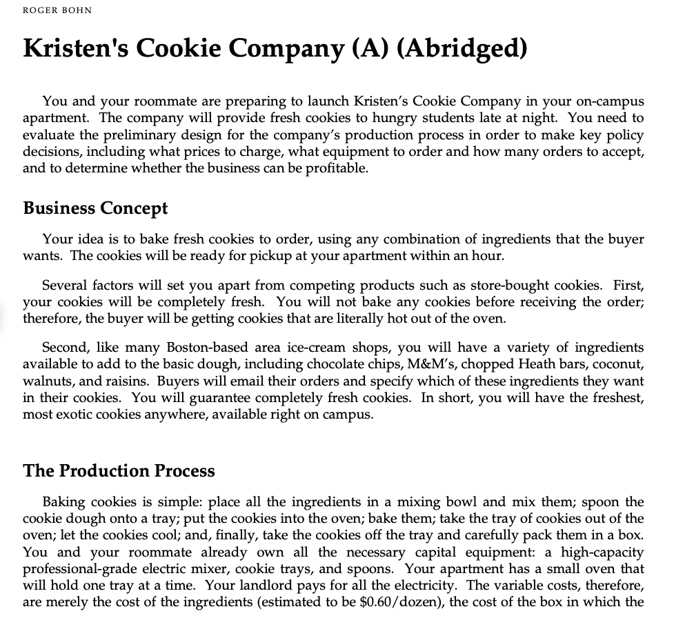 question5 cookies are packed ($0.10 per box; each