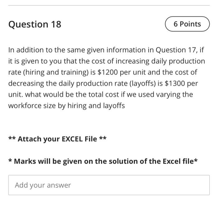 production planning and control Question 17 6