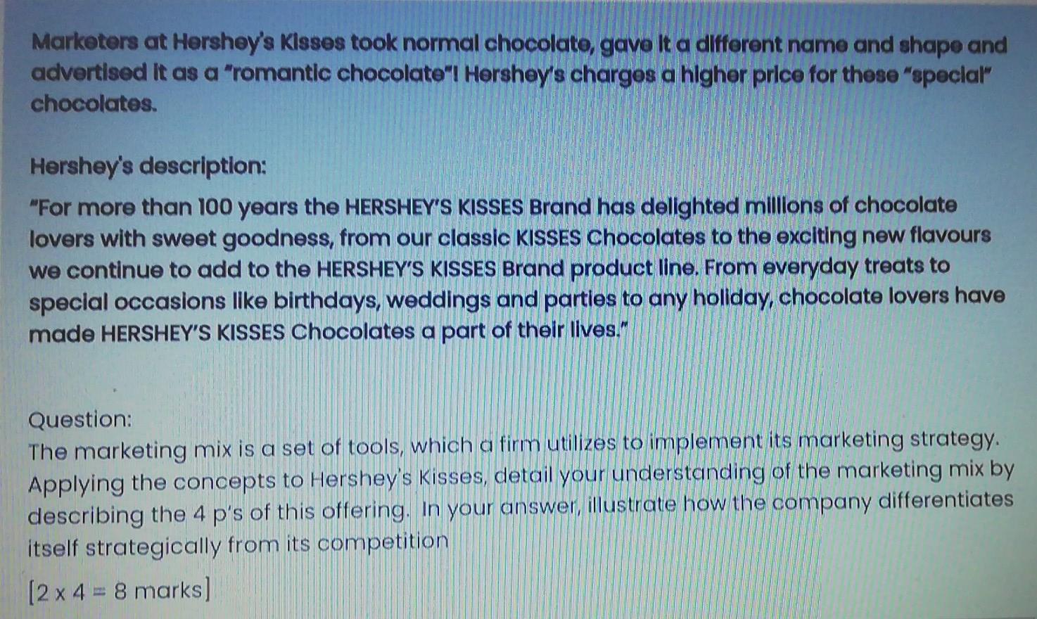 Marketers at Hershey's Kisses took normal