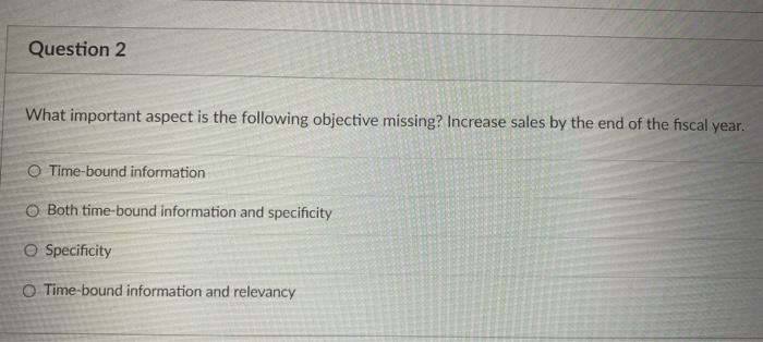 What important aspect is the following objective