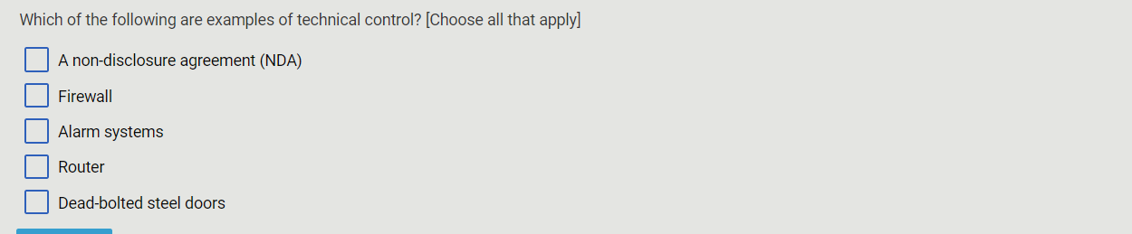 Which of the following are examples of technical