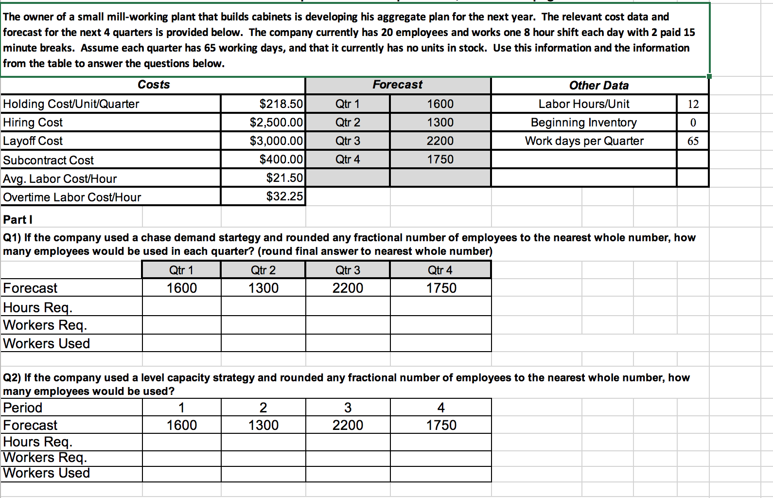 Assume the company decided to go with a level