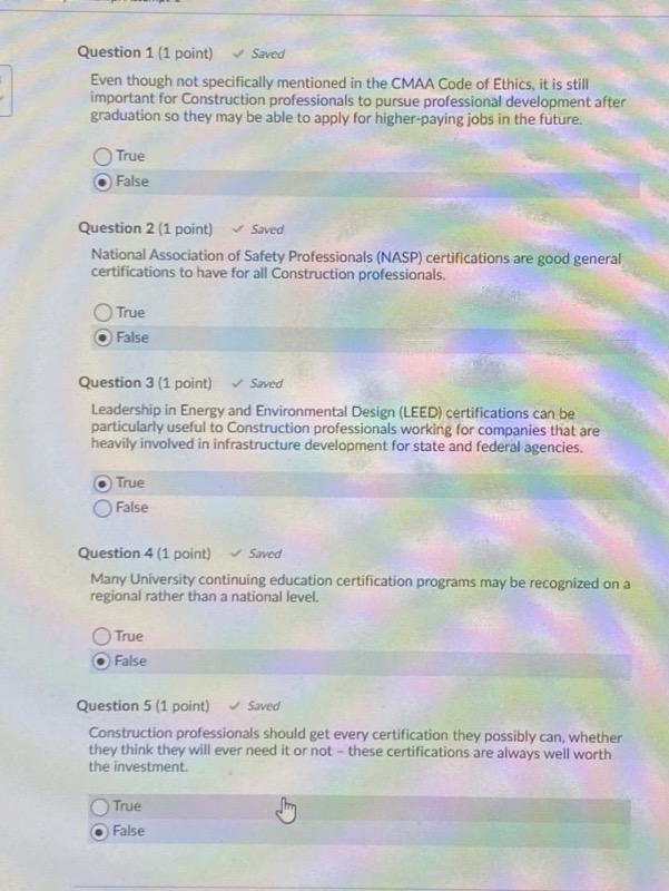 Can you confirm if these Answers are correct, if