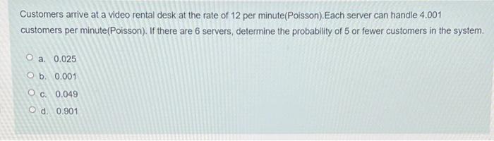 Customers arrive at a video rental desk at the