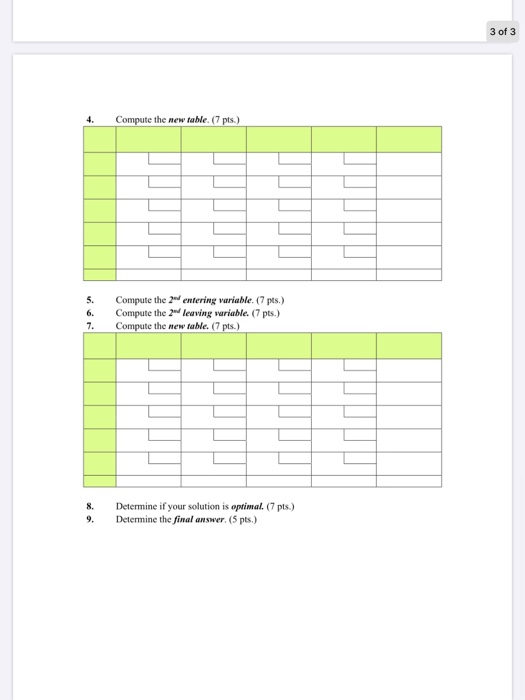 II. Transportation Problem: Algorithm (60 pts.)