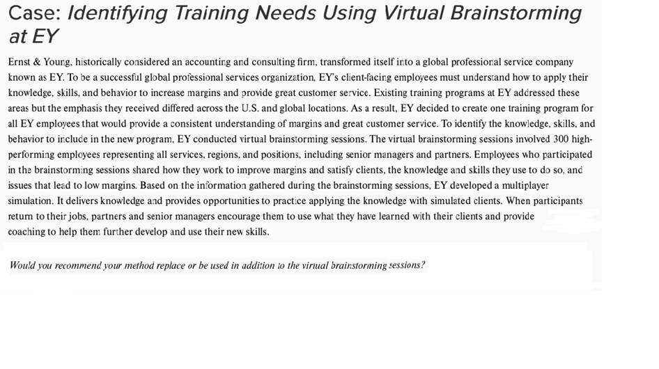 Case: Identifying Training Needs Using Virtual