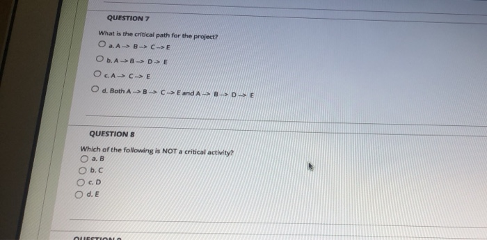QUESTION 6 Use the data given in the following