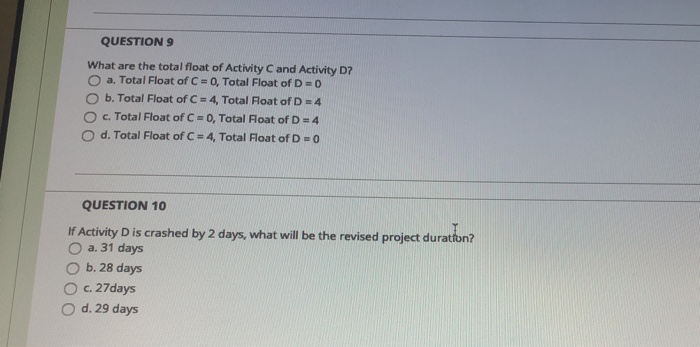 QUESTION 6 Use the data given in the following
