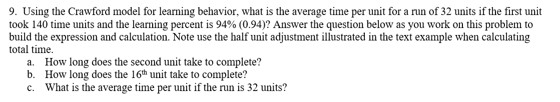 9. Using the Crawford model for learning