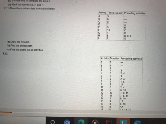need help with 2.11 (b) Earnest time to complete