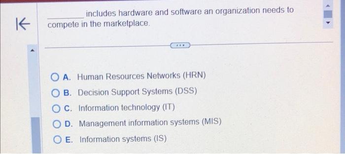 includes hardware and software an organization