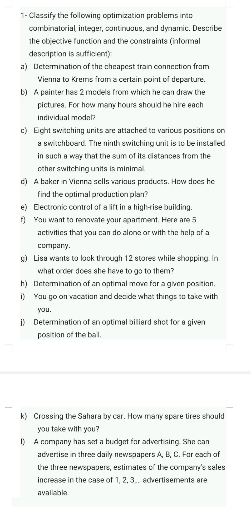 Question is Related to Optimization. Please