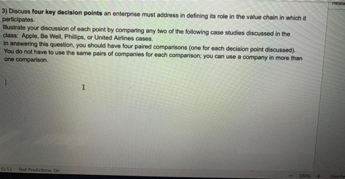 Peace 3) Discuss four key decision points an