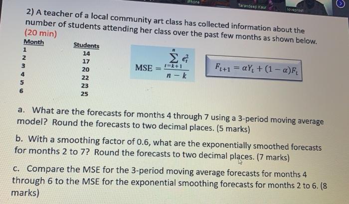 IPhone Tarandeep pris! 2) A teacher of a local