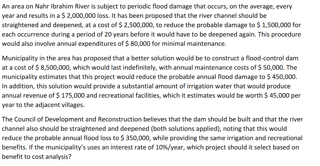 using hand not excel please An area on Nahr
