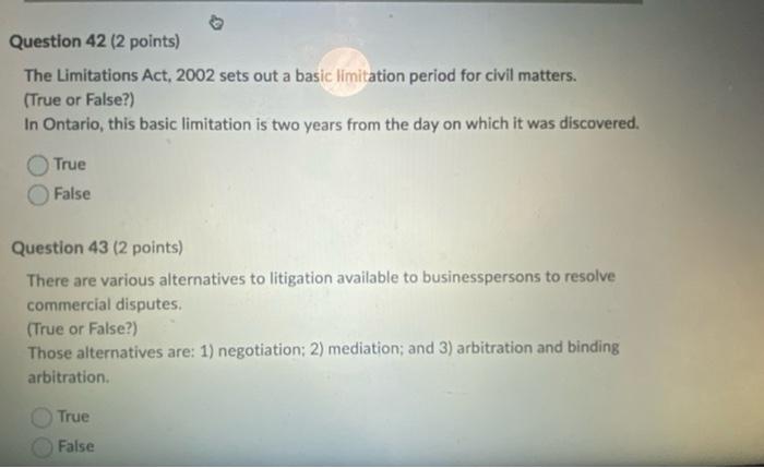 The Limitations Act, 2002 sets out a basic