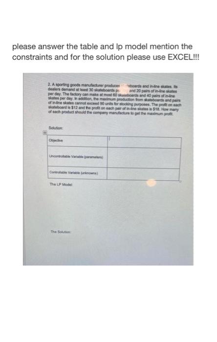 use Excel I repeat use excel and answer the