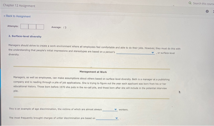 a Search this course Chapter 12 Assignment