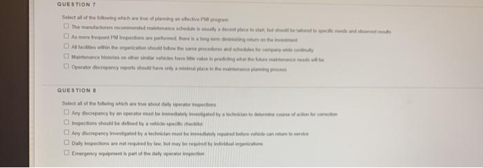 QUESTION 7 Select all of the Soing which are