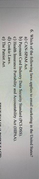 6. Which of the following laws applies to email