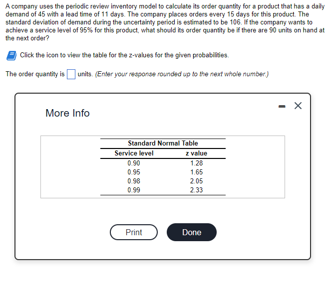 A company uses the periodic review inventory