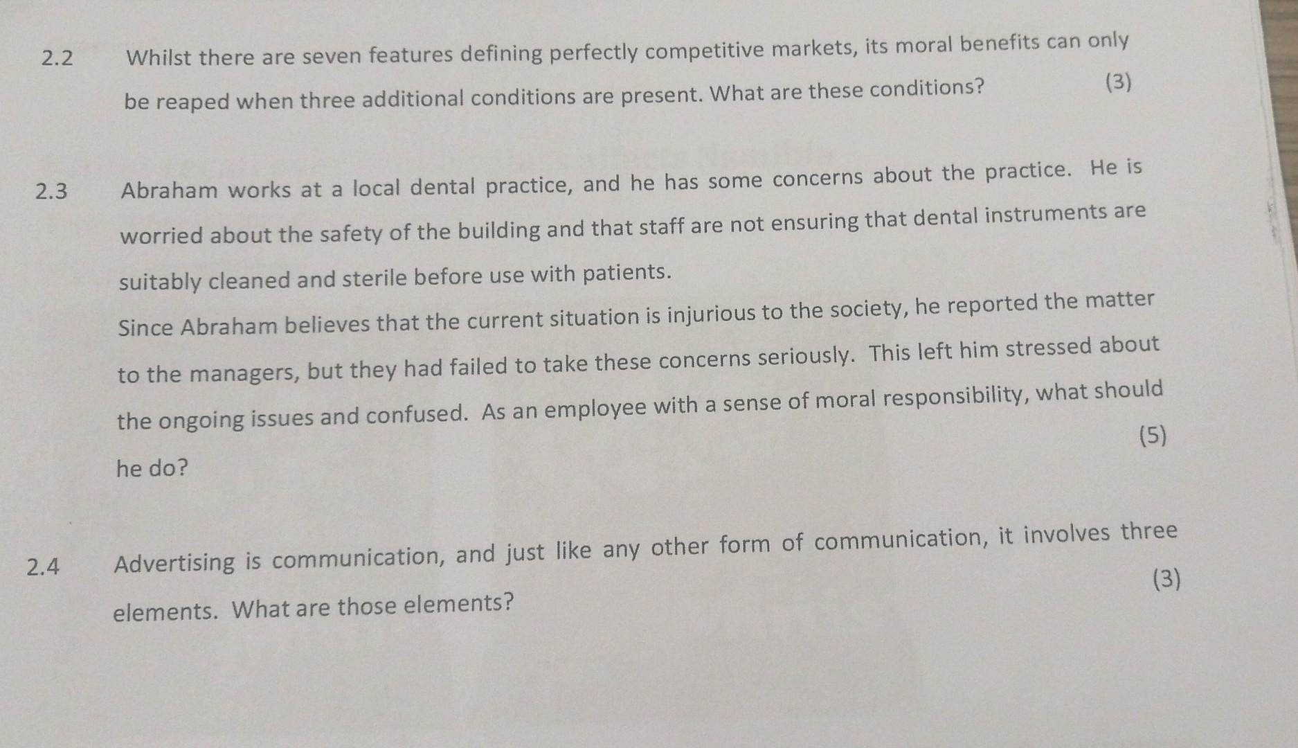 2.2 Whilst there are seven features defining