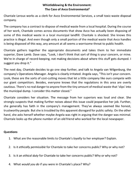 Whistleblowing & the Environment: The Case of