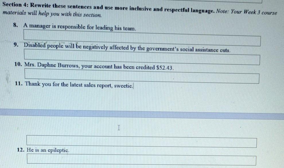 answer asap Section 4: Rewrite these sentences