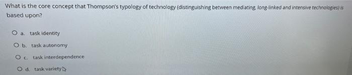 What is the core concept that Thompson's typology