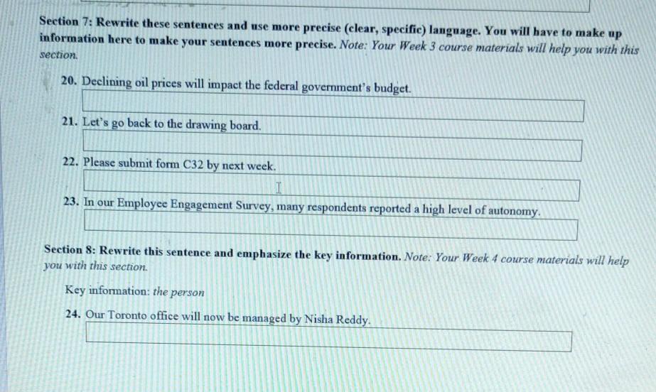 answer asap Section 4: Rewrite these sentences