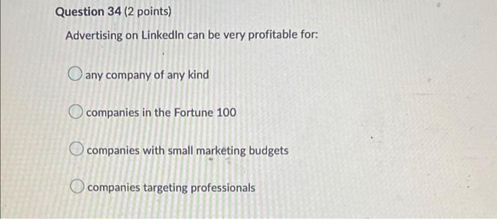 Question 37 (2 points) Online reputation