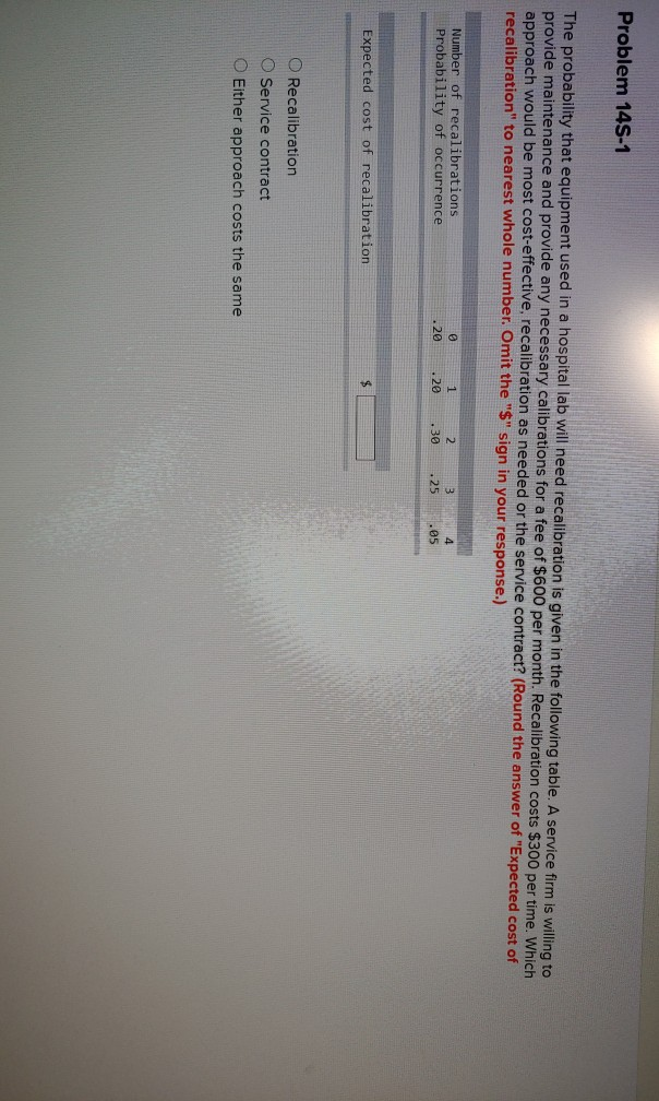 Problem 145-1 The probability that equipment used