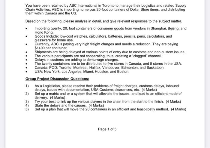 Subject is Transportation (Supply chain