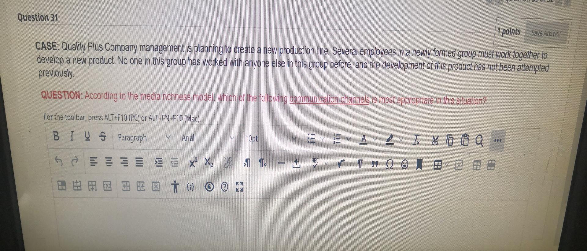 Q31 Question 31 1 points Save Answer CASE: