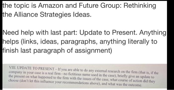 the topic is Amazon and Future Group: Rethinking