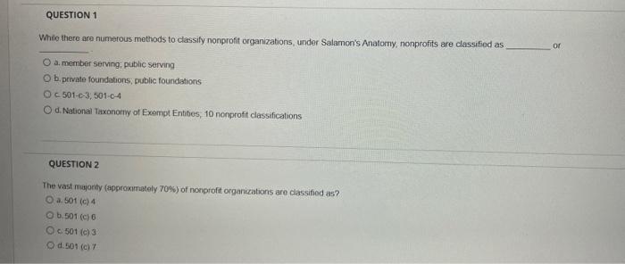 Whie there are numerous methods to classify