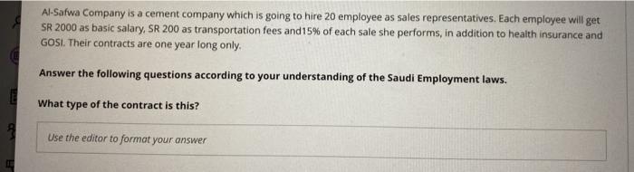 Al-Safwa Company is a cement company which is