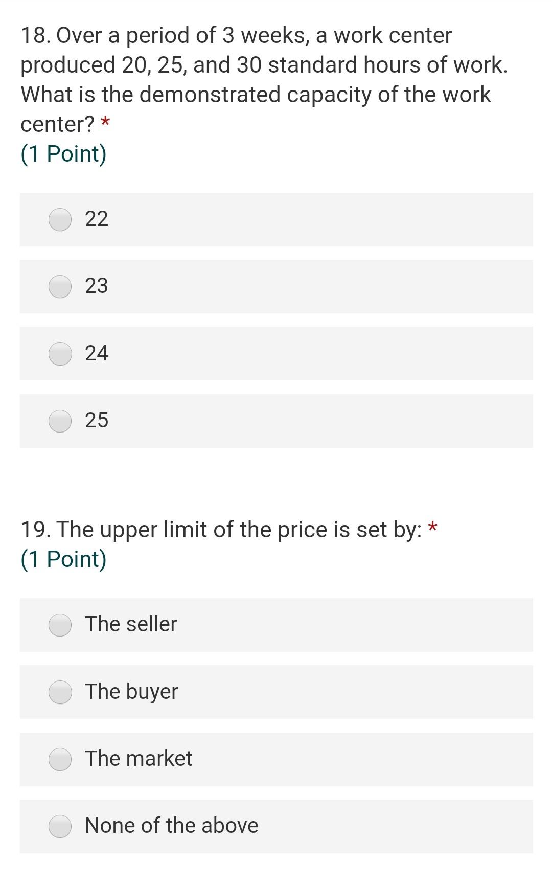 18. Over a period of 3 weeks, a work center