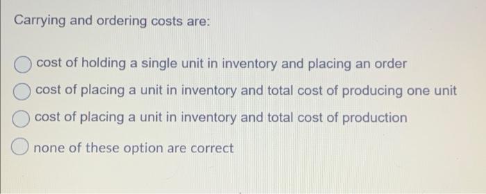 the economic order quantity is: total inventory