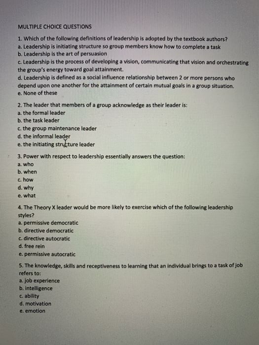 MULTIPLE CHOICE QUESTIONS 1. Which of the