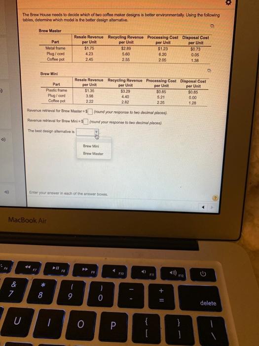 . The Brew House needs to decide which of two