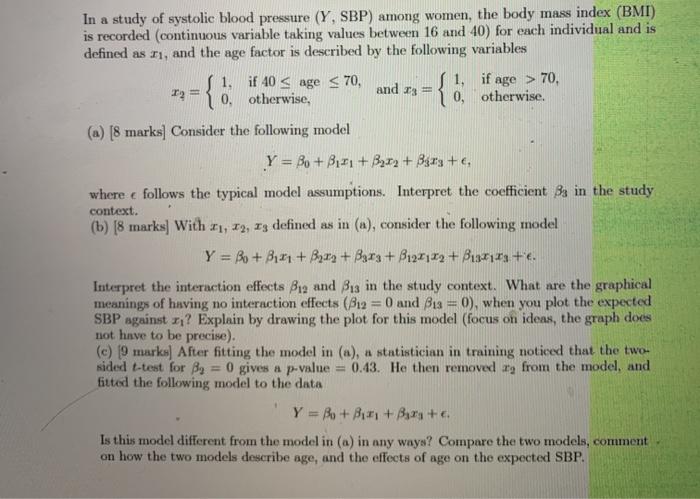 and 13 = = { ! In a study of systolic blood