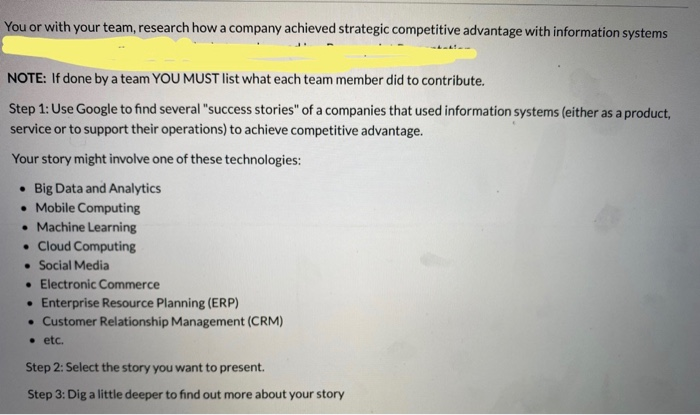 You or with your team, research how a company